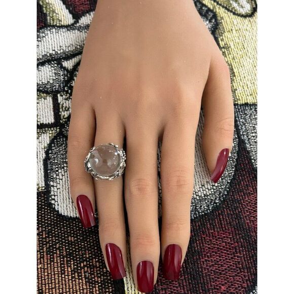 SOLD Crystal Ball Open Back Ring - Picture 7 of 8